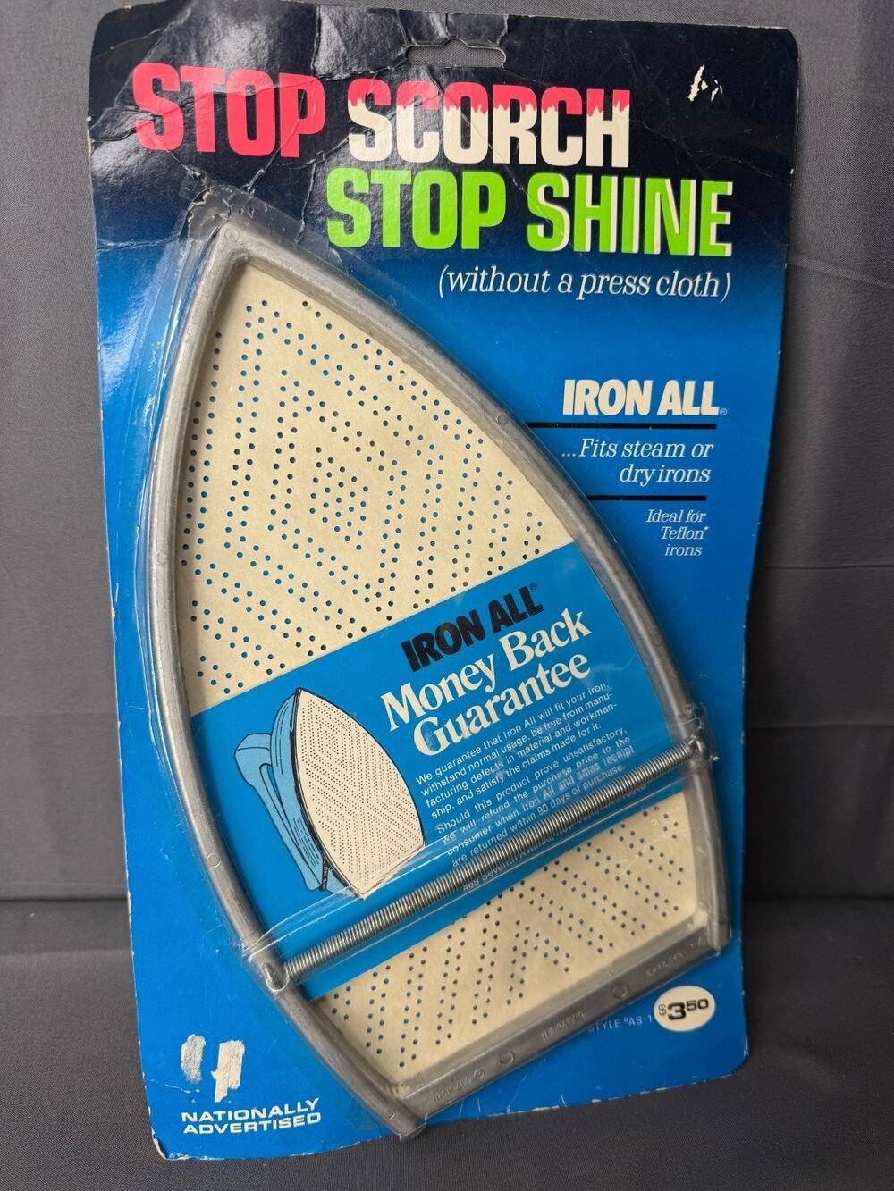 Vintage 1975 IRON ALL Stop Scorch Stop Shine Iron Attachment Stacy Products USA